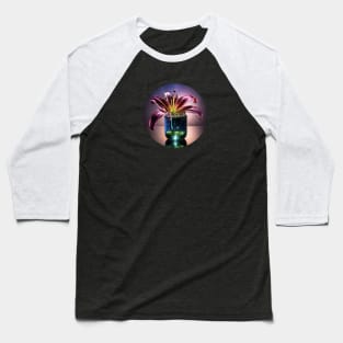 Stargazer Lily with Firefly Jar Baseball T-Shirt